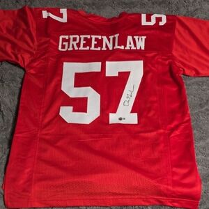 Authentic Autographed GREENLAW SF CUSTOM Football Jersey